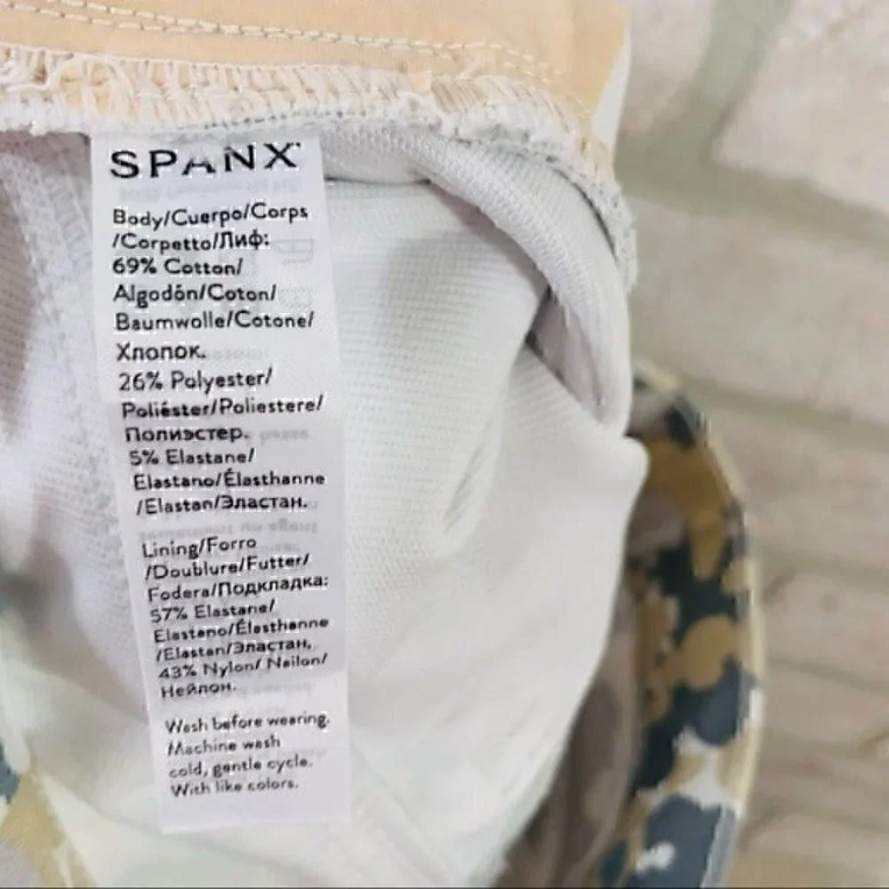 SPANX Floral Print Jeanish Ankle Leggings Size XS